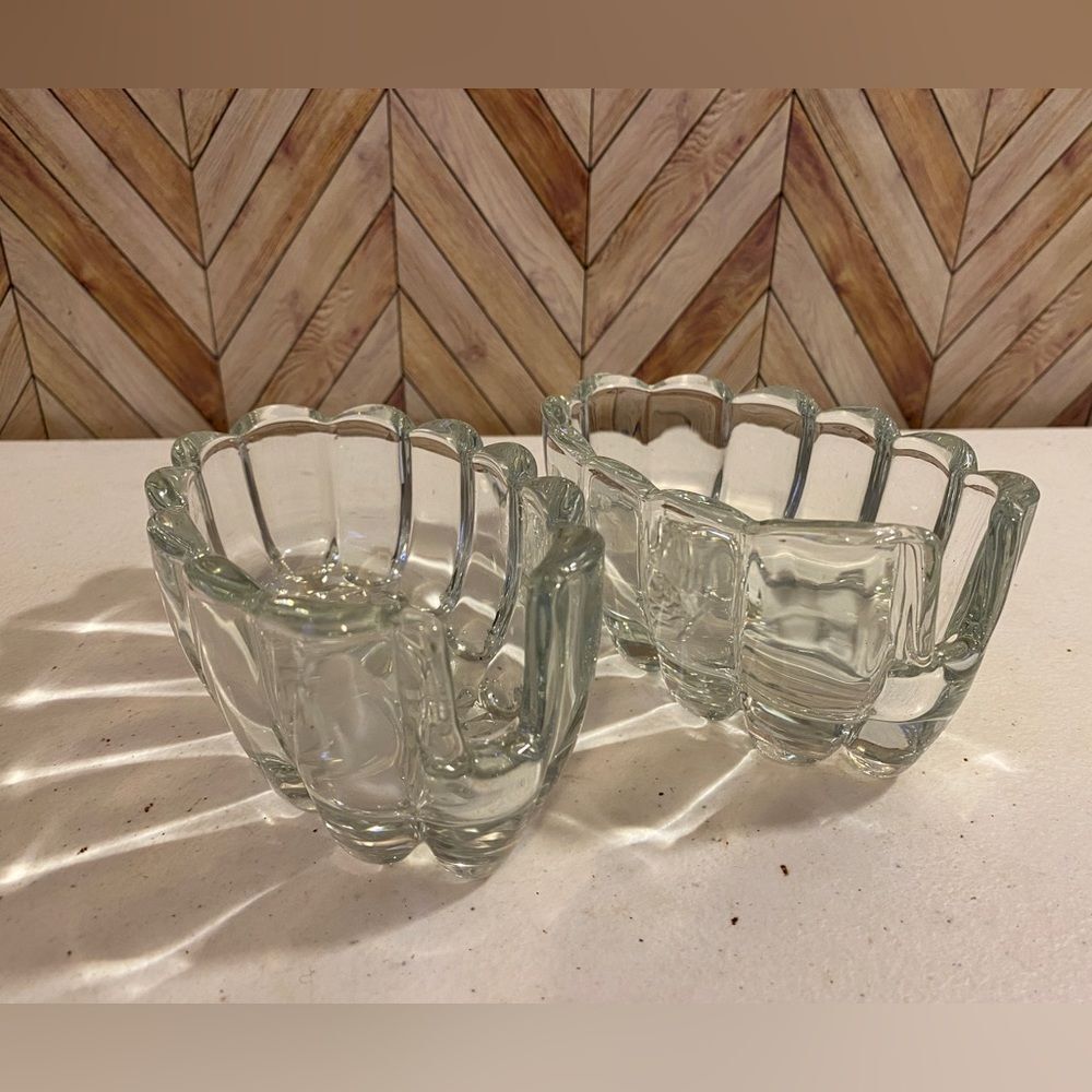 Vintage Princess House #438 Spoon/Fork Utensil Glass Dish Pair [Item 620]